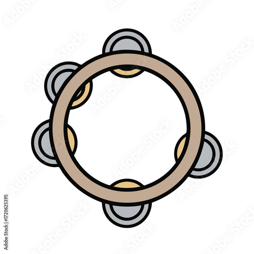 Cartoon Tambourine Illustration Musical Instrument Clipart