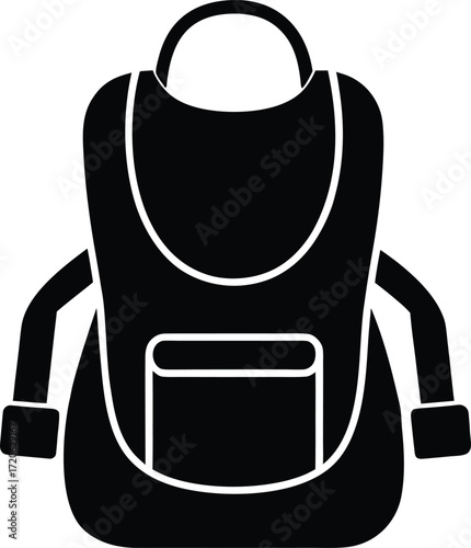 Baby Backpack Carrier Silhouette Vector Art Illustration