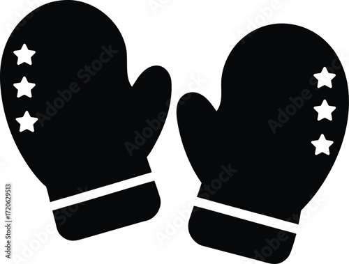 Baby Mittens Silhouette Vector Art Illustration