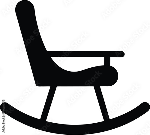 Baby Rocker Silhouette Vector Art Illustration