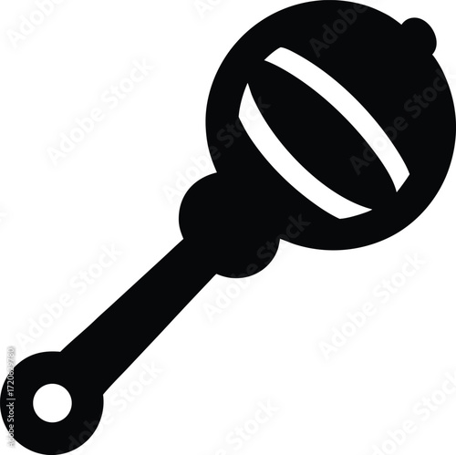 Baby Rattle Silhouette Vector Art Illustration