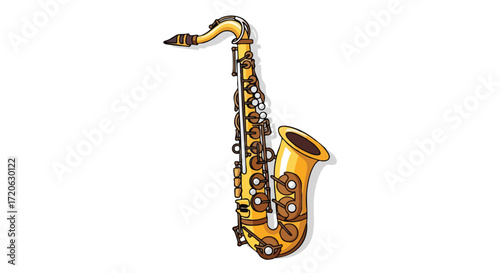 Saxophone Cartoon Illustration Musical Instrument Clipart