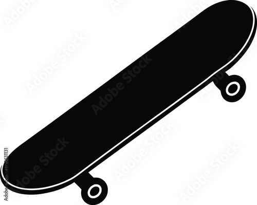 Kids Skateboard silhouette vector art illustration
