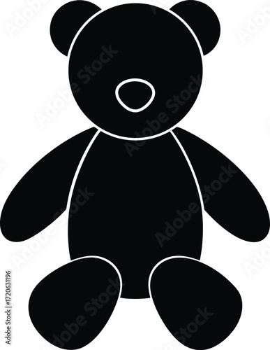 Soft Stuffed Animal Toy silhouette vector art illustration