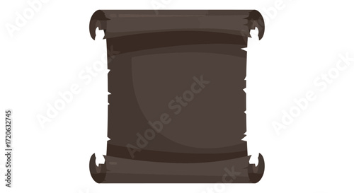 Old parchment scroll illustration with tattered edges offering a blank canvas for messages