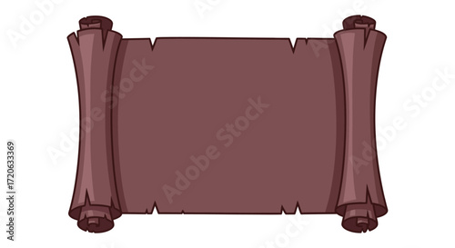 Ancient Scroll Cartoon Illustration for Medieval Fantasy Storytelling and Decoration