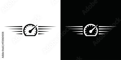 simple vector speedometer logo for racing