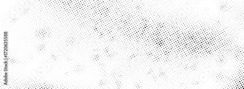 Halftone gradient background. Grunge faded gritty noise texture. Retro distressed pixelated backdrop. Dirty sandy grit wallpaper. Anime or manga style comic overlay. Vector aged speckled surface