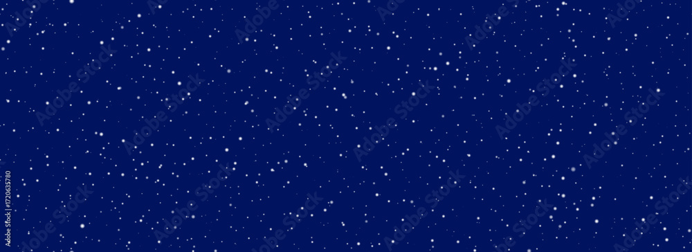 Fototapeta premium Falling snow seamless wallpaper. Repeated white snow at night sky background. Vector repeating snowfall pattern. White snowflakes, dots, ice hail for Christmas decor. Winter blizzard weather overlay