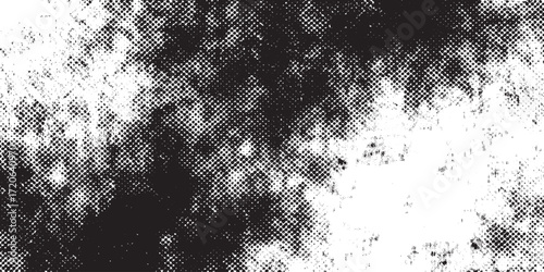 Chaotic Black White Halftone Grunge Dot Pattern Texture