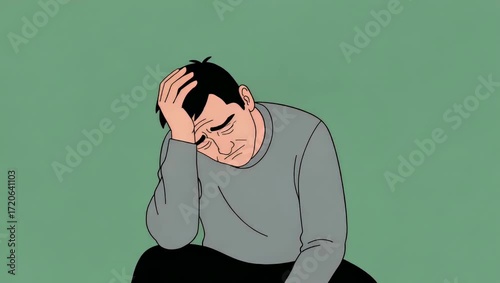 Cartoon man depressed and anxious cartoon man depressed and anxious cartoon man depressed anxiety featuring concept