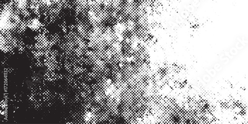 Black and White Halftone Grunge Texture Abstract Background