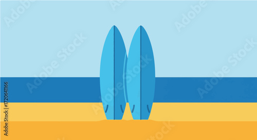 Surfboards on a Beach