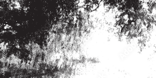 Black and White Halftone Gradient Grunge Texture Abstract Background Vector