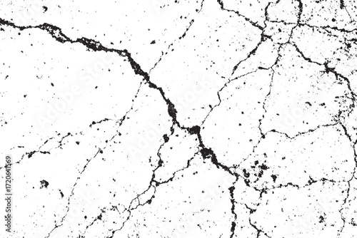 Black and White Distressed Crack Overlay Grunge Texture