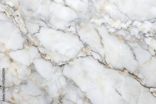 Elegant white marble texture with gray veins and subtle gold accents