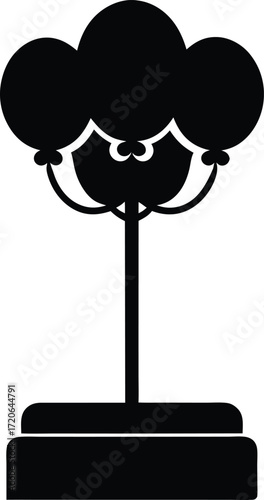 Balloon Stand silhouette vector art illustration