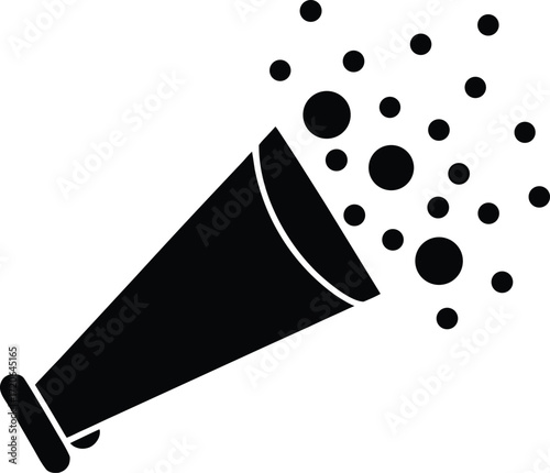 Confetti Cannon silhouette vector art illustration