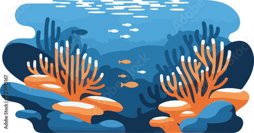 Underwater Scene with Coral Reef and Fish