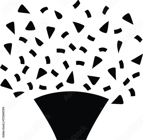 Confetti silhouette vector art illustration