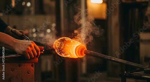 Glassblowing process workshop