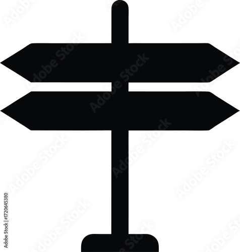 Directional Sign silhouette vector art illustration