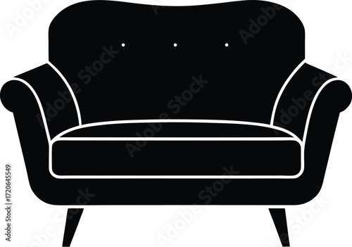 Event Sofa or Lounge Chair silhouette vector art illustration