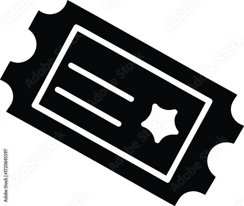 Event Pass silhouette vector art illustration