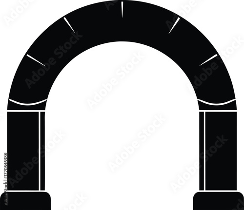 Inflatable Arch Gate silhouette vector art illustration