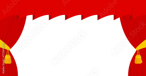 red curtain border frame element