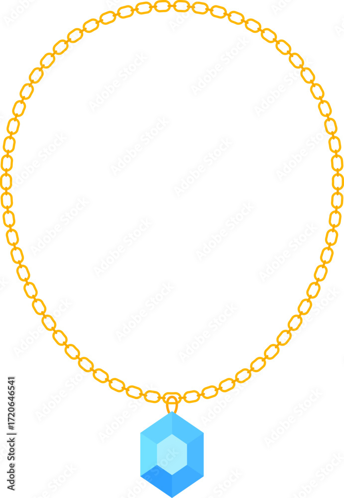 Fototapeta premium blue diamond necklace cartoon element