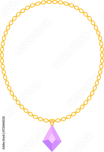purple diamond necklace cartoon element