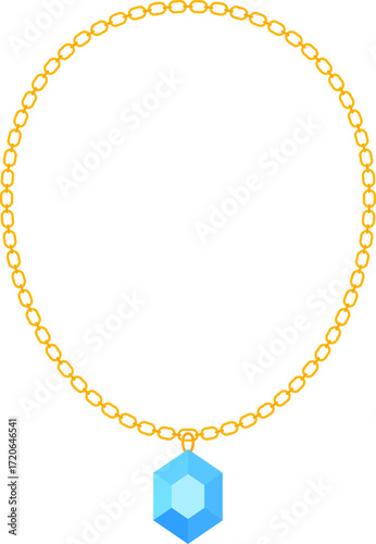 blue diamond necklace cartoon element