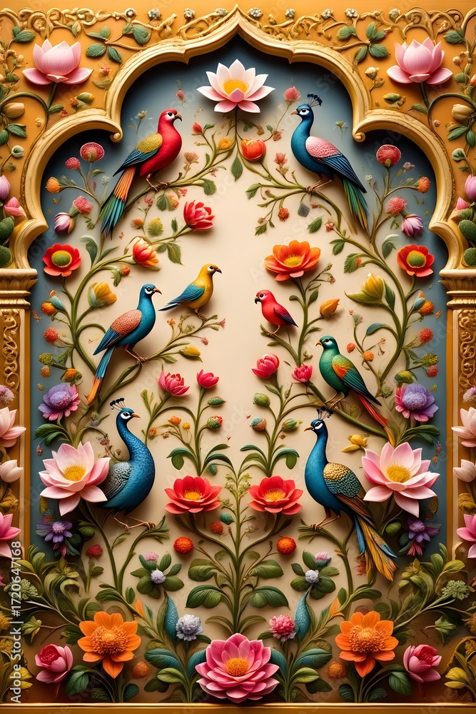 custom made wallpaper toronto digitalThai art painting with Chinese dragon statue on temple wall