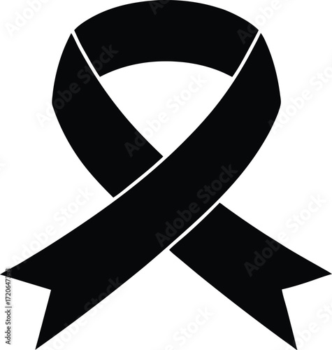 Ribbon Silhouette Vector Art Illustration