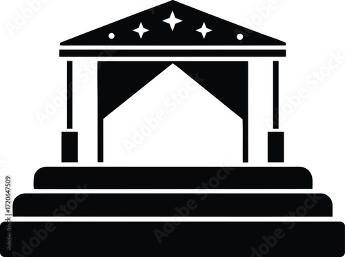 Stage Riser Silhouette Vector Art Illustration