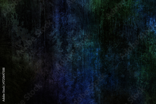 Deep blue and green fine art grunge background