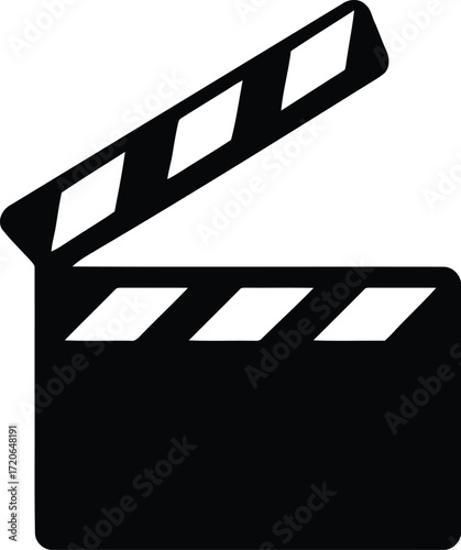 clapperboard, filmmaking, movie, entertainment industry, black and white, simple, minimalist
