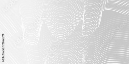 Dot white gray wave light technology texture background. Abstract big data digital concept