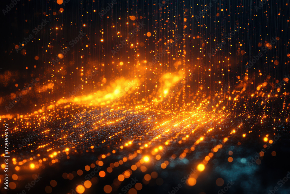 Fototapeta premium Glowing lights against a dark backdrop