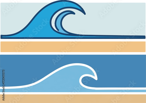 Beach scene with ocean waves and sand