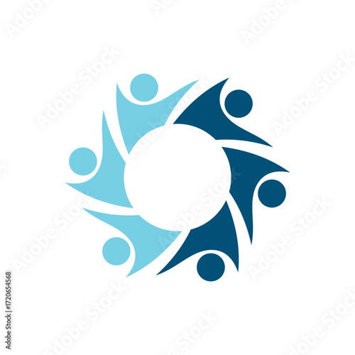 rotating successful people community logo design