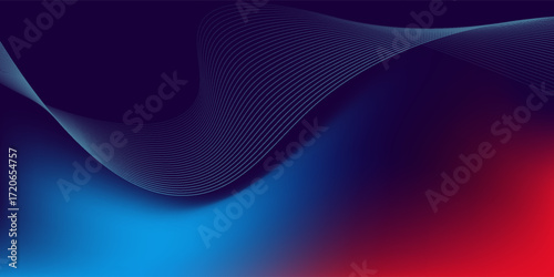 Blue purple red gradient mesh abstract background with wavy blended lines nice for wallpaper or banner smooth vector