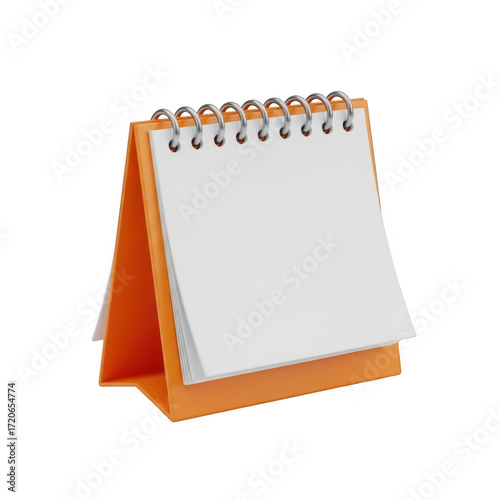 Blank desk calendar isolated on transparent background