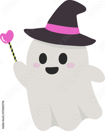 할로윈 유령 Cute Spooky Ghost Character for Halloween Design