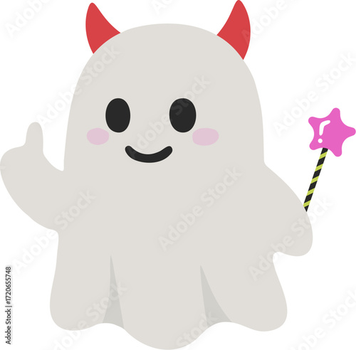 할로윈 유령 Cute Spooky Ghost Character for Halloween Design