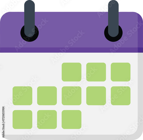 Modern flat calendar icon vector illustration planning time schedule appointment date organizer vector