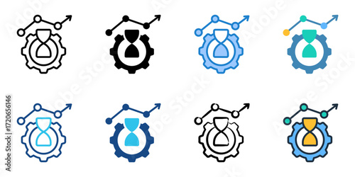 Efficiency icon set multiple style collection 

