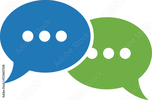 Two speech bubbles chatting conversation communication dialogue messaging social media icon vector