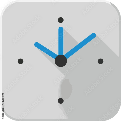 Modern flat clock icon minimalist timekeeping digital interface element vector